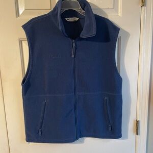 Columbia Vest Mens Medium Blue Fleece Full Zip‎ Up Sleeveless Outdoor Size M